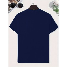 Men's Trendy Graphic Tee - Soft Polyester & Spandex Blend, Short-Sleeve Crew Neck T-Shirt | Casual Summer Top for Men & Teens | Breathable & Stretchy | Non-Transparent | Regular Fit