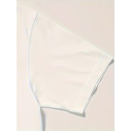 Men's Novelty Geometric Print T-Shirt - Casual Polyester Crew Neck Tee, Non-Transparent, Knit Fabric