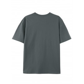 Simple and stylish E-letter printed men's round neck short sleeved T-shirt, comfortable and breathable casual sports top suitable for spring and summer vacation leisure