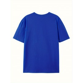 Simple and stylish E-letter printed men's round neck short sleeved T-shirt, comfortable and breathable casual sports top suitable for spring and summer vacation leisure