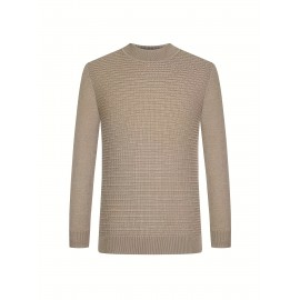 Men's Luxury Classic Plaid Sweater - Cotton Blend, Business Casual Style, Machine Washable, Round Neck for Fall/Winter