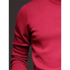 1pc Men'S Casual Crew Neck Viscose Knit Sweater - Solid Color Pullover with Medium Stretch, Regular Fit, Long Sleeve - Knit Fabric Sweatshirt for Autumn and Winter 1pc Men'S Casual Crew Neck Viscose Knit Sweater - Solid Color Pullover with Medium Stretch, Regular Fit, Long Sleeve - Knit Fabric Sweatshirt for Autumn and Winter