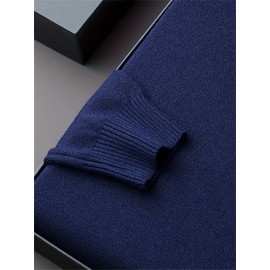 1pc Men'S Casual Crew Neck Viscose Knit Sweater - Solid Color Pullover with Medium Stretch, Regular Fit, Long Sleeve - Knit Fabric Sweatshirt for Autumn and Winter 1pc Men'S Casual Crew Neck Viscose Knit Sweater - Solid Color Pullover with Medium Stretch, Regular Fit, Long Sleeve - Knit Fabric Sweatshirt for Autumn and Winter