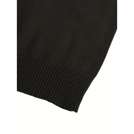 Men's Casual Solid Color Turtleneck Sweater - Long Sleeve, Knit Pullover for Fall/Winter