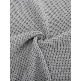 Men Waffle Textured Sweater Long Raglan Sleeve Crew Neck Ribbed Cuff Pullover Men Waffle Textured Sweater Long Raglan Sleeve Crew Neck Ribbed Cuff Pullover