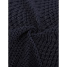 Men Waffle Textured Sweater Long Raglan Sleeve Crew Neck Ribbed Cuff Pullover Men Waffle Textured Sweater Long Raglan Sleeve Crew Neck Ribbed Cuff Pullover