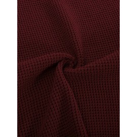 Men Waffle Textured Sweater Long Raglan Sleeve Crew Neck Ribbed Cuff Pullover Men Waffle Textured Sweater Long Raglan Sleeve Crew Neck Ribbed Cuff Pullover