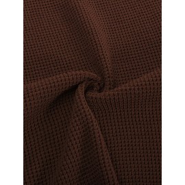 Men Waffle Textured Sweater Long Raglan Sleeve Crew Neck Ribbed Cuff Pullover Men Waffle Textured Sweater Long Raglan Sleeve Crew Neck Ribbed Cuff Pullover