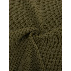 Men Waffle Textured Sweater Long Raglan Sleeve Crew Neck Ribbed Cuff Pullover Men Waffle Textured Sweater Long Raglan Sleeve Crew Neck Ribbed Cuff Pullover