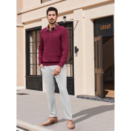 Men'S Casual Chino Pants, Rayon Blend, Non-Stretch, Solid Color, Regular Fit, with Button Detail, for All-Season Woven Flat Front Drawstring Trousers Men'S Casual Chino Pants, Rayon Blend, Non-Stretch, Solid Color, Regular Fit, with Button Detail, for All-Season Woven Flat Front Drawstring Trousers