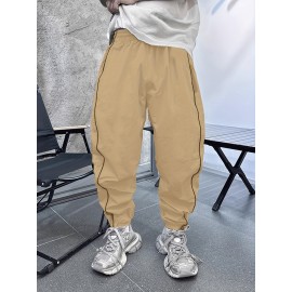 Men's Casual Loose Fit Joggers, Chic Street Style Sports Pants For Outdoor Activities