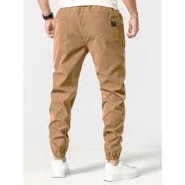 1pc Men'S Casual Polyester Drawstring Sweatpants, Solid Color, Regular Fit, Street Style with Pockets 1pc Men'S Casual Polyester Drawstring Sweatpants, Solid Color, Regular Fit, Street Style with Pockets