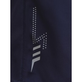 Men's Solid Shorts With Zipper Pockets, Casual Elastic Waist Drawstring Shorts For Summer