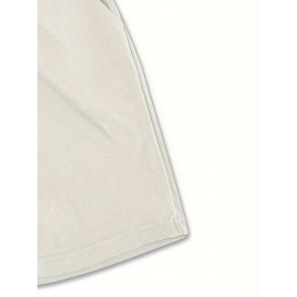 Men'S Casual Halloween-Themed Drawstring Shorts, Cotton Knit Fabric, Solid Color, Regular Fit, Elastic Waistband - Summer Leisure Pants