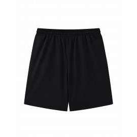 Men's Casual Cross Print Shorts with Pockets - Breathable Polyester, Machine Washable