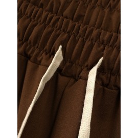 Casual Polyester Knit Fabric Shorts with Pockets, Regular Fit, Slight Stretch, Alphabet Pattern, with 