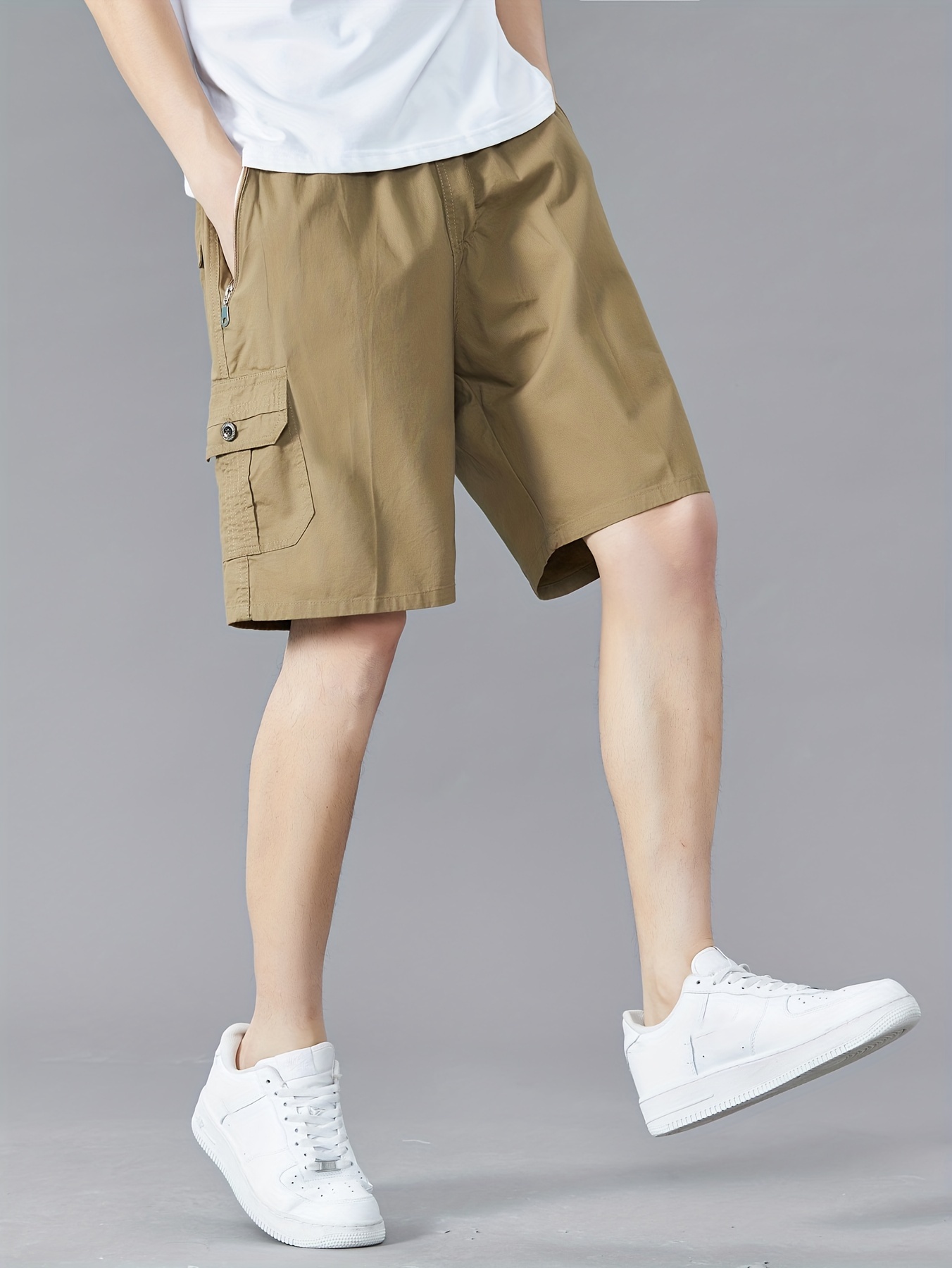   mens regular fit   waist cotton cargo shorts with   for summer outdoor   and work details 14